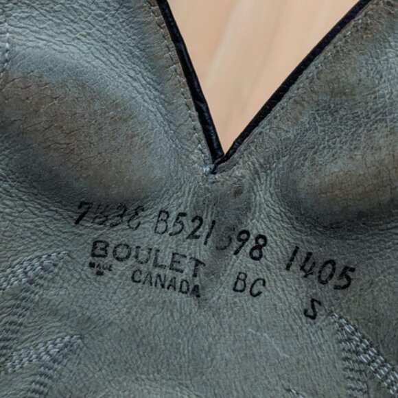 VintageBouletWesternTwoToneRealLeatherCowboyRubberBootsBlackMen75 - Picture 11 of 13